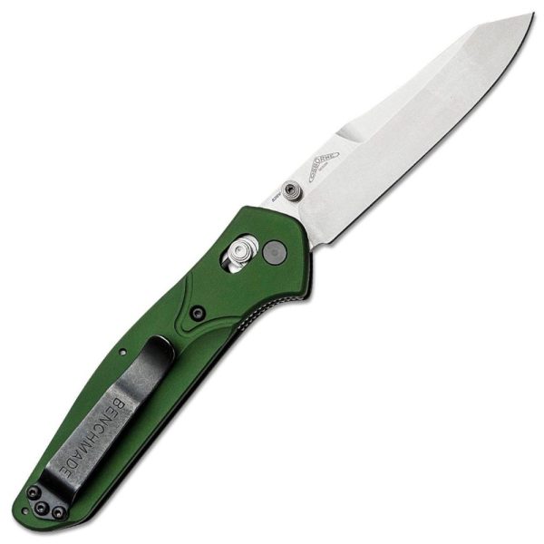 Benchmade Osborne - S30V Satin Reverse Tanto Blade - Green Aluminum Handle - 940 - Image 2