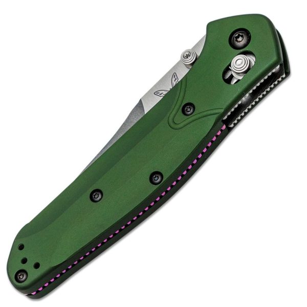 Benchmade Osborne - S30V Satin Reverse Tanto Blade - Green Aluminum Handle - 940 - Image 4