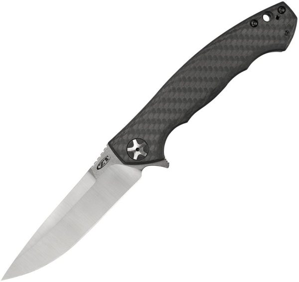 Zero Tolerance 0452CF Sinkevich Flipper -S35VN Satin Drop Point Blade - Carbon Fiber and Titanium Framelock Handle - ZT0452CF