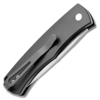 ProTech BR 121 Whisker Magic Bolster Release Black Handle Carbon Fiber Stonewash Blade OS 74602