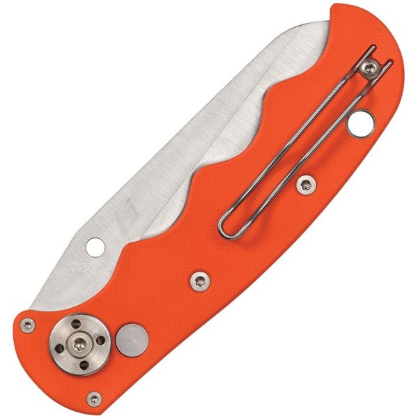 Spyderco Autonomy AUTO- H1 Serrated Sheepsfoot Blade - Orange G10 Handle with Push Button - C165GSOR - Image 3