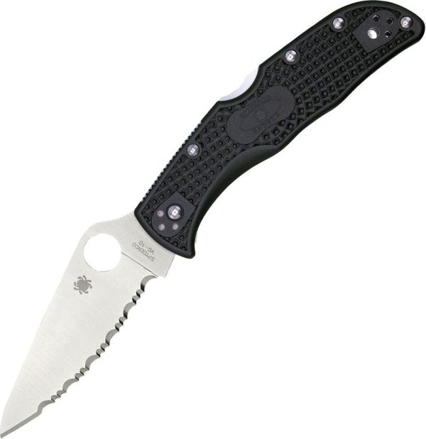 Spyderco Endela Ligheweight Folder - VG-10 Flat Ground Spear Point Blade - Black FRN Lightweight Handle - C243SBK