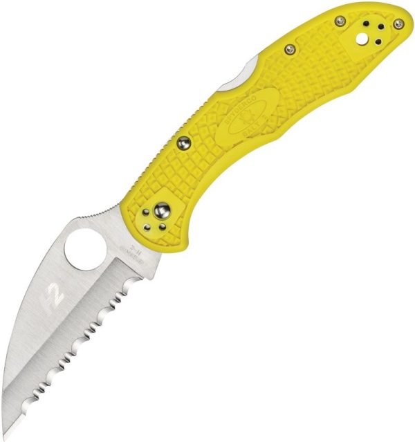 Spyderco Salt 2 - H1 Serrated Wharncliffe Blade - Yellow FRN Handle - C88SWCYL2