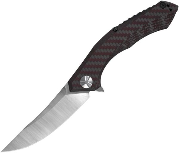 Zero Tolerance 0462 Sinkevich Flipper - CPM-20CV Two-Tone Blade - Red Carbon Fiber and Titanium Framelock Handle - ZT0462