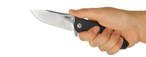 Zero Tolerance 0562CF Hinderer Slicer - CPM-20CV Satin/Stonewashed Drop Point Blade - Carbon Fiber with Titanium Framelock Handle - ZT0562CF - Image 3