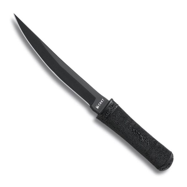 Hissatsu - GRN Tactical Fighter w/Sheath - Fixed Blade - Black Plain Edge