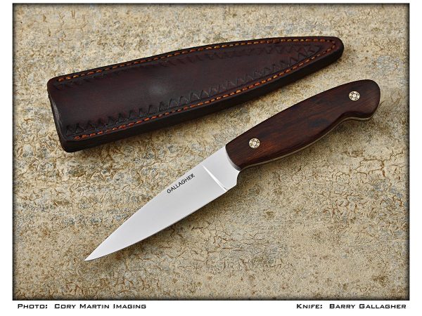 Gallagher, Barry - Ironwood Drop Point Hunter w/Sheath - Fixed Blade