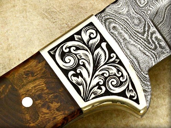 Coffman Danny Damascus Wood Hunter with Engraving 800b