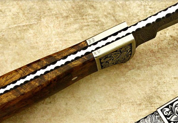 Coffman Danny Damascus Wood Hunter with Engraving 800c