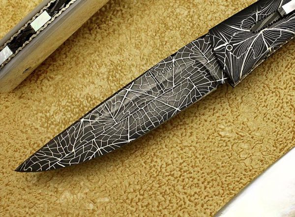 Corbit, Jerry - Pearl Model 10A - Automatic Folder - Damascus P-Edge - Image 2