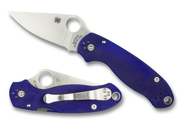 Para 3, S110V - G10 Dark Blue Clip Point Style - CompressionLock Folder