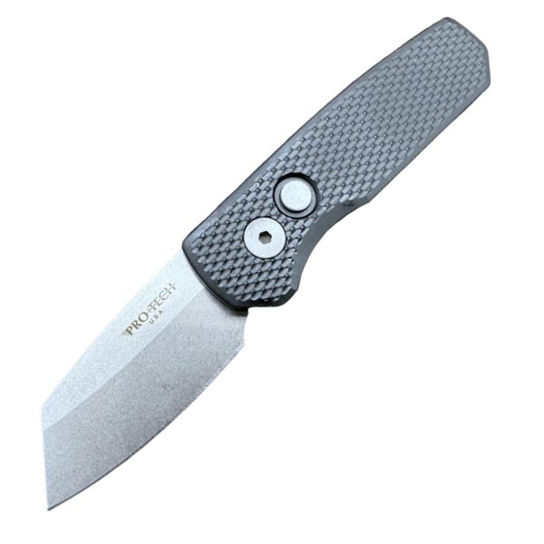 Pro-Tech Runt 5 Auto - Stonewash Magnacut Reverse Tanto Blade - Textured Black Handle - R5405