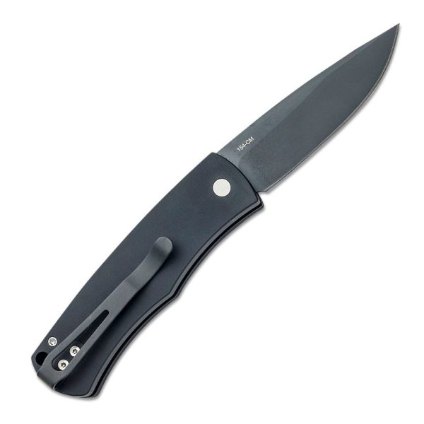 Pro-Tech Bolster Release #1 (BR-1 Magic) - Black DLC 154-CM Blade - "Tuxedo" Black Handle with Ivory Micarta Inlay - BR-1.52 - Image 4