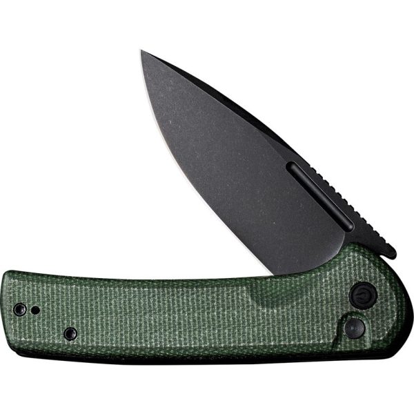 Civivi Conspirator Button Lock - Nitro V Stonewash Blade - Green Canvas Micarta Handle - CIVC210062 - Image 5