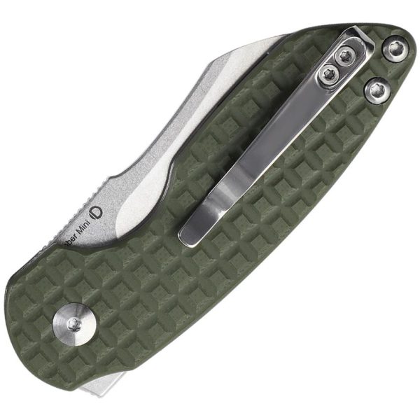 Kizer October Mini Linerlock - 154CM Stonewashed Sheepsfoot Blade - Milled Green G10 Handle - KIV2569C1 - Image 3