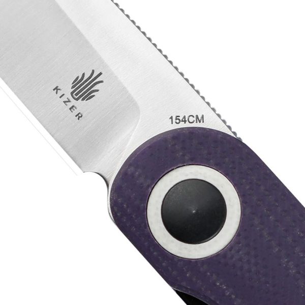 Kizer Squidward Front Flipper - 154CM Clip Point Blade - Purple G10 Handle - KIV3604C1 - Image 3