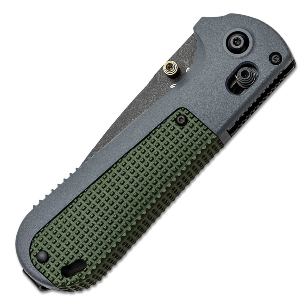 Benchmade Redoubt AXIS - CPM-D2 Graphite Black Drop Point Blade - Gray and Green Textured Grivory Handle - 430BK - Image 2