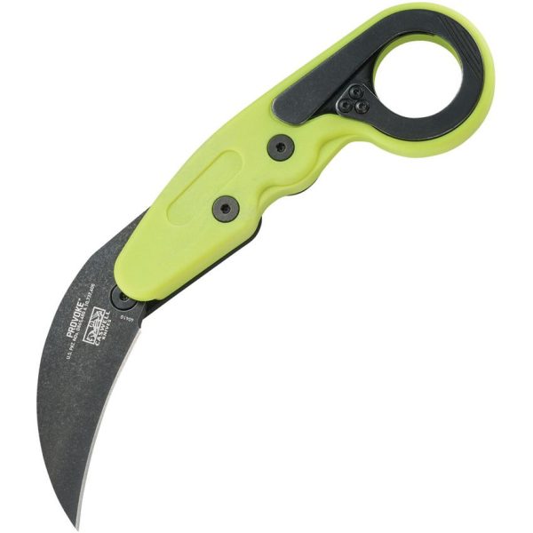 CRKT Provoke Zap - 1.4116 Stainless Steel Hawkbill Blade - Yellow GRN Handle - CR4041G - Image 2