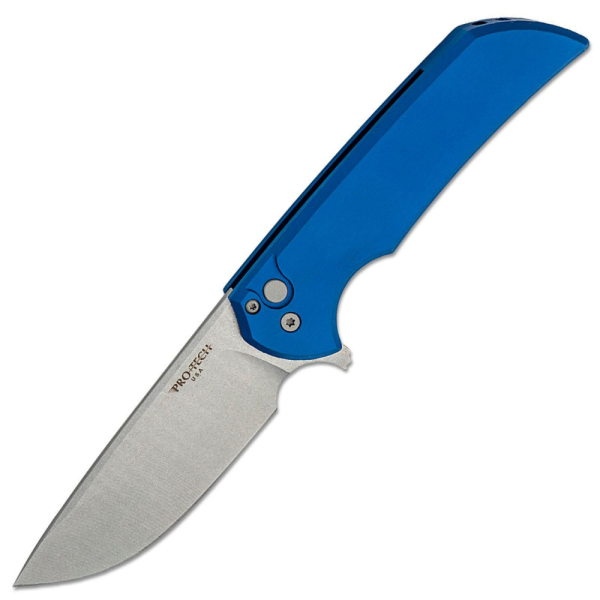 Protech Mordax Flipper - Magnacut Stonewashed Blade - Solid Blue Handle - MX101-Blue