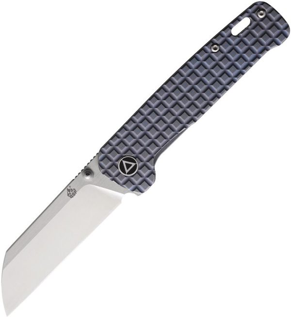 QSP Penguin - 154CM Satin Sheepsfoot Blade - Blue Frag Titatnium Handle - QS130RFRG1