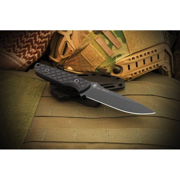 Spartan Blades Alala Fixed Blade - 1095 Black Powdercoated Blade - Black Micarta Handle - SBSL004BKBK - Image 4