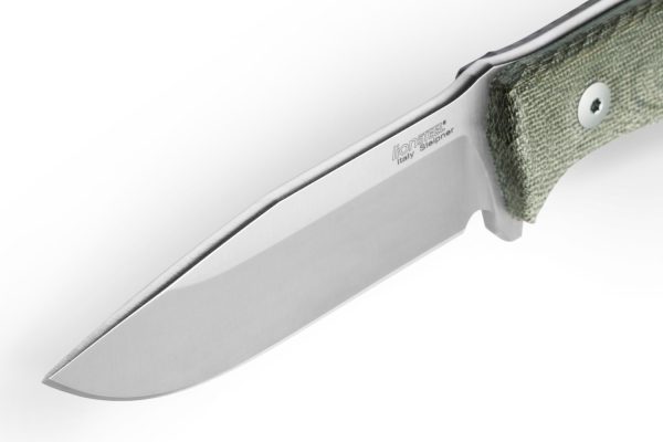 LionSteel M5 Hunter Fixed Blade - Sleipner Drop Point Blade - Green Canvas Micarta Milled Textured Handle - LSTM5CVG - Image 3