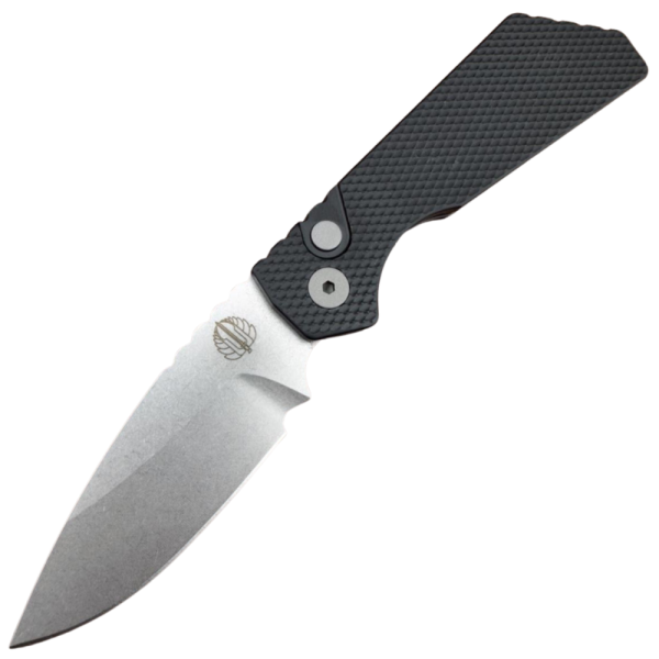 Pro-Tech Strider PT Auto - Magnacut Stonewashed Blade - Black Textured Aluminum Handle -PT205