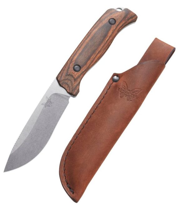 Benchmade Saddle Mountain Skinner - S30V Drop Point Fixed Blade - Stabalized Wood Handle - 15001-2 - Image 3