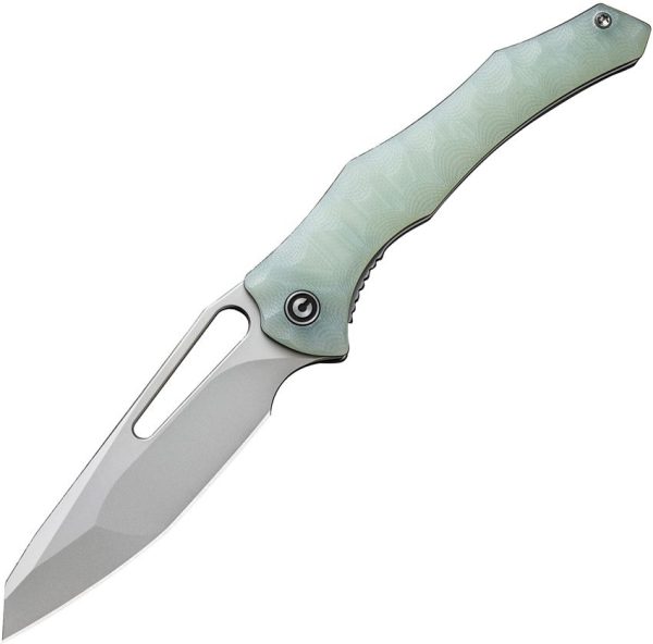 Civivi Spiny Dogfish - 14C28N Stonewashed Reverse Tanto Blade - Milled Jade G10 Handle - C22006-2