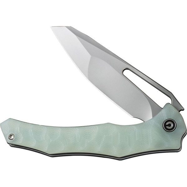 Civivi Spiny Dogfish - 14C28N Stonewashed Reverse Tanto Blade - Milled Jade G10 Handle - C22006-2 - Image 4