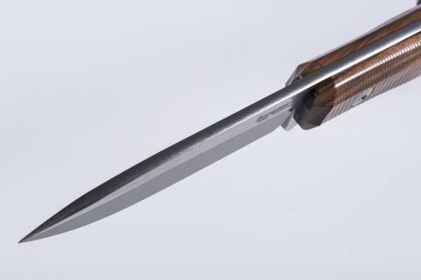 LionSteel B40 - Sleipner Spearpoint Blade - Milled Santos Wood Handle with Fire Striker Pommel - LSTB40ST - Image 2