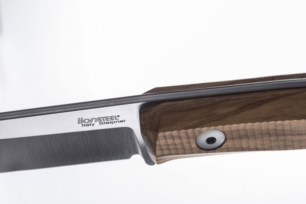 LionSteel B40 - Sleipner Spearpoint Blade - Milled Santos Wood Handle with Fire Striker Pommel - LSTB40ST - Image 3