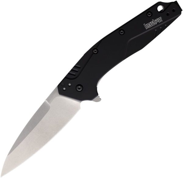 Kershaw Dividend Assisted Flipper- Magnacut Stonewashed Blade - Black Anodized Aluminum Handle - KS1812BLKMAG