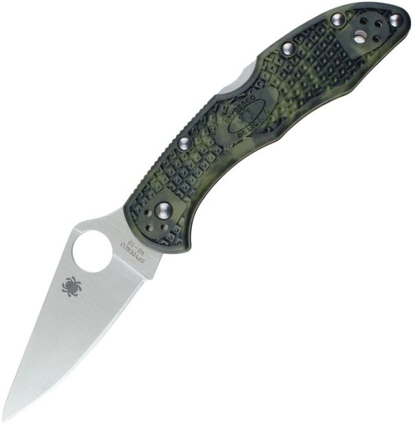 Spyderco Delica 4 - VG10 Drop Point Blade - Zome Green FRN Handle - C11ZFPGR