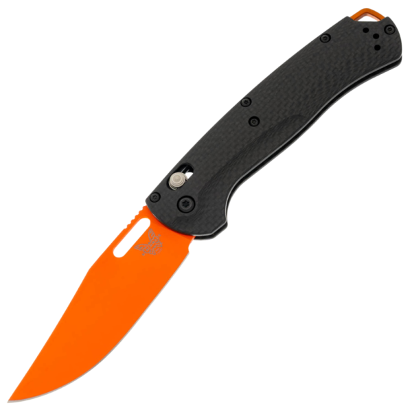 Benchmade Taggedout AXIS - Magnacut Orange Cerakote Blade - Carbon Fiber with Orange Anodized Backspacer - 15535OR-1