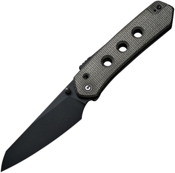 Civivi Vision FG - Nitro-V Stainless Steel Reverse Tanto Black Blade - Green Canvas Micarta Handle - C220363