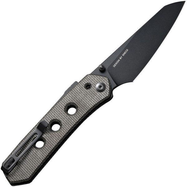 Civivi Vision FG - Nitro-V Stainless Steel Reverse Tanto Black Blade - Green Canvas Micarta Handle - C220363 - Image 2