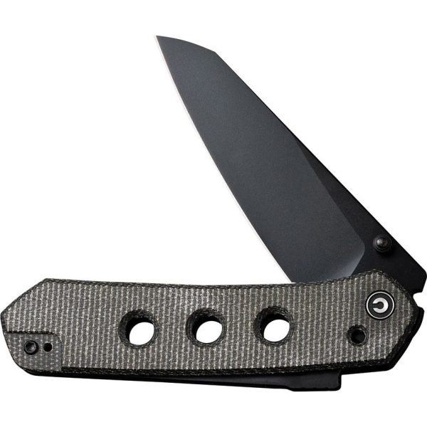 Civivi Vision FG - Nitro-V Stainless Steel Reverse Tanto Black Blade - Green Canvas Micarta Handle - C220363 - Image 3