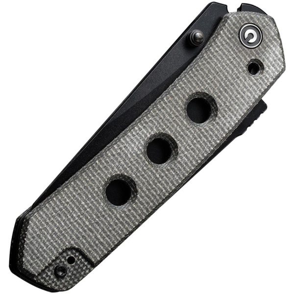 Civivi Vision FG - Nitro-V Stainless Steel Reverse Tanto Black Blade - Green Canvas Micarta Handle - C220363 - Image 4