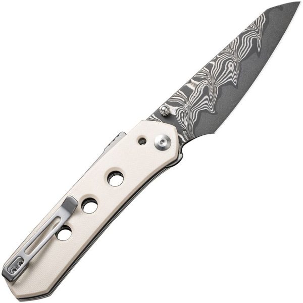 Civivi Vision FG Superlock - Damascus Steel Reverse Tanto Blade - Ivory G10 Handle - C22036DS1 - Image 2