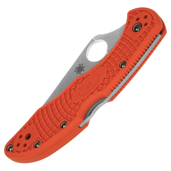 Spyderco Delica - VG-10 Drop Point Blade - Orange FRN Handle - C11FPOR - Image 2