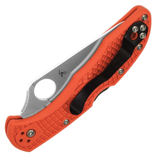 Spyderco Delica - VG-10 Drop Point Blade - Orange FRN Handle - C11FPOR - Image 3