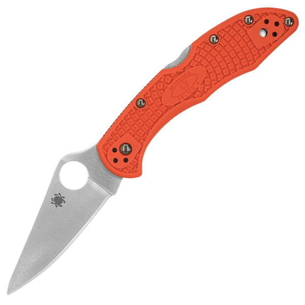 Spyderco Delica - VG-10 Drop Point Blade - Orange FRN Handle - C11FPOR