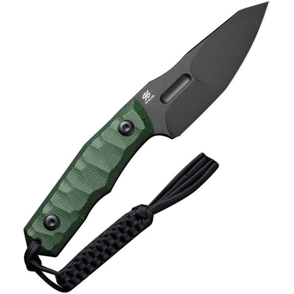 Civivi Propugnator Fixed Blade - D2 Tool Steel Black Stonewash Compound Ground Blade - Green Canvas Micarta Handle - CIVC230022 - Image 3