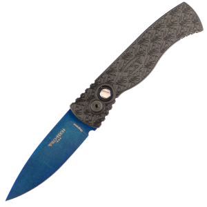 ProTech Tactical Response 2 Nexus AUTO– Magnacut Saphire Blue Blade – Black Special Edition Milled Handle with Abalone Button – T206-SB