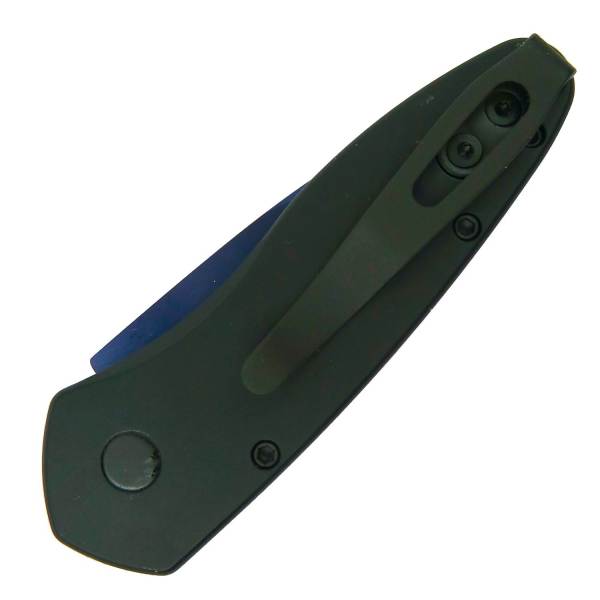 Pro-Tech Sprint AUTO - S35VN Saphire Blue Blade - 3d Milled Black Handle Abalone Button - Image 2