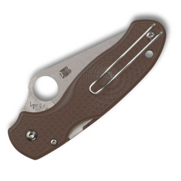 15v para3 spyderco lightweight brown folding knife clip