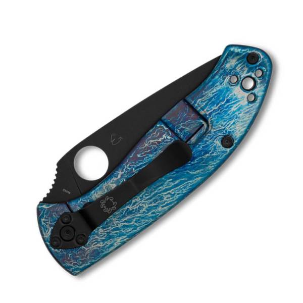 spyderco tenacious blue titanium disarra y black ril reeves integral lock clip