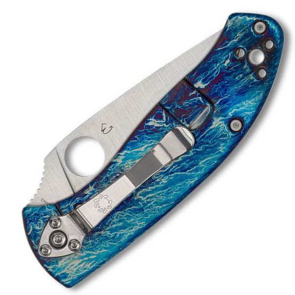 spyderco tenacious blue titanium disarra y ril reeves integral lock clip