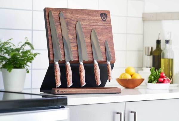 STEELPORT Knife Co. Magnetic Walnut Knife Block - Image 2